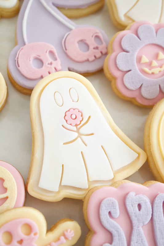 Halloween Ghost Holds a Flower + Cookie Cutter