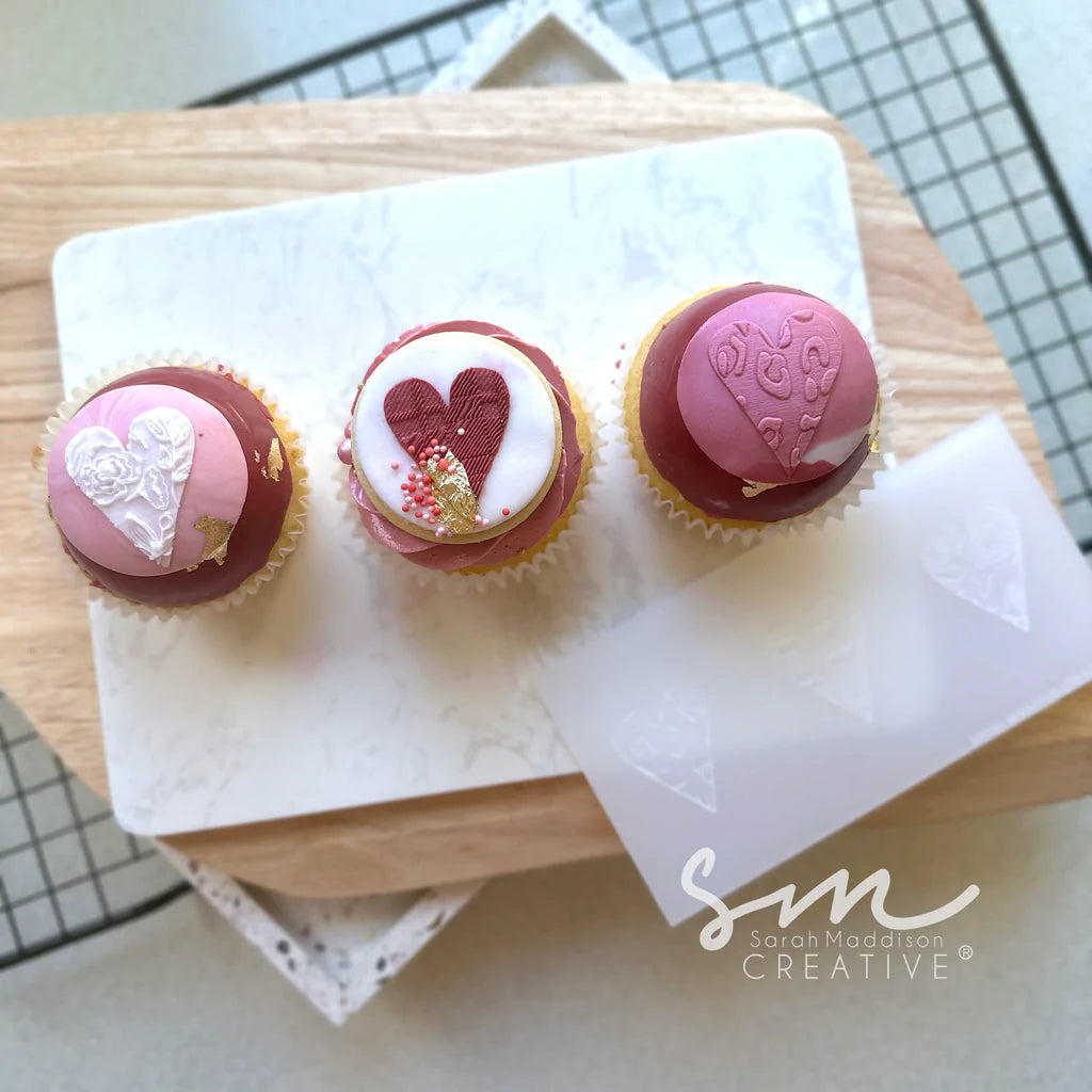 Mini Pattern Heart Stamp Trio