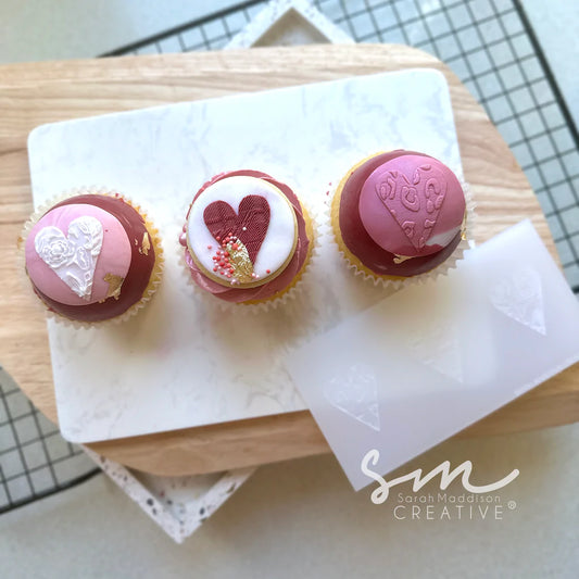 Mini Pattern Heart Stamp Trio